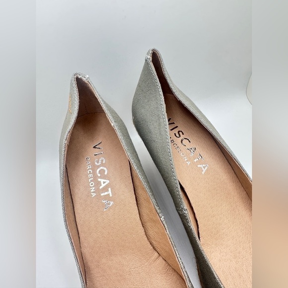 NWT Viscata Roses Canvas Espadrille Wedge Pumps in Ash Gray Sz EURO 42/ US 11 - Picture 5 of 9